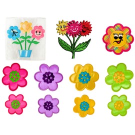 Various Colorful Flowers with Details Embroidered Iron-On Patch - Set of 11