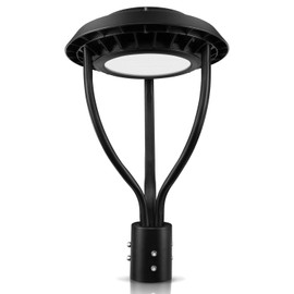 60W Led Post Lights, DLC/ETL Listed 8400Lm Outdoor LED Post Top Circular Area Pole Light[300W Equivalent] IP65 Waterproof Street Garden Pathway Yard Parking lot Lighting