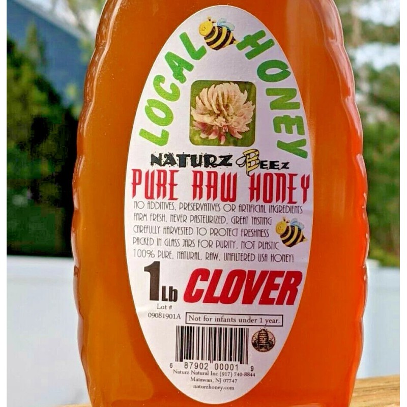 NATURZ BEEZ RAW HONEY CLOVER 2 LBS Squeeze Bottle 100%