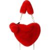 Women Heart Shape Handbag Cute Fluffy Party Evening Clutch Fuzzy