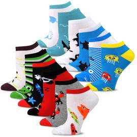 Fun Cute Animal Fish Socks for Women Low Cut Ankle No Show 9-11 Socks 12 Pairs Gift for Her (Fish and Animal)