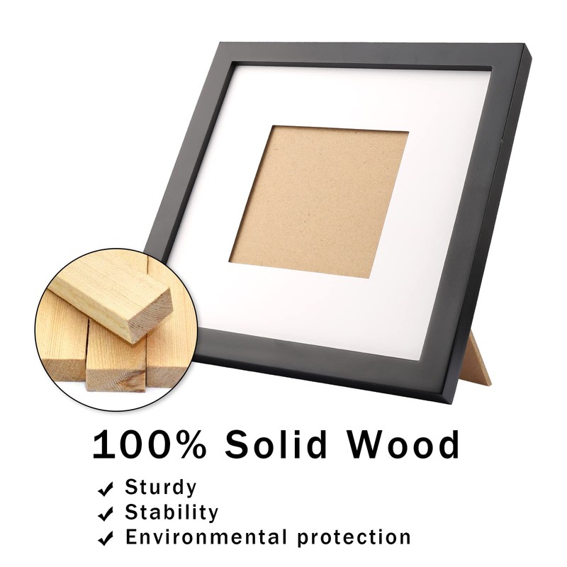 Black 8x8 (20x20 cm) Photo Frames Display 4x4 Pictures -