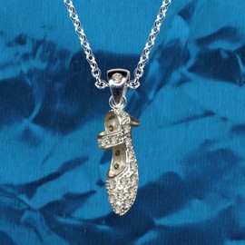 54061 Necklace with Pendant Women's Shoe / Real Silver 925 with Zirconia / Art Nouveau Necklace / Stone Colour: Clear White, Sterling silver 925, zirconia stones, Zirconia crystal rhinestone