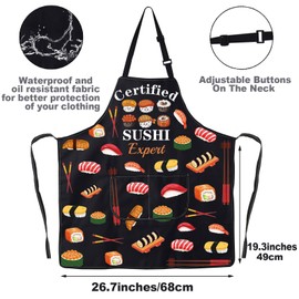JNIAP Sushi Chef Apron Sushi Gifts For Sushi Lovers Sushi Anime Apron Sushi Themed Gifts Sushi Apron For Women Men (SUSHI Expert)