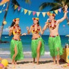 PIXHOTUL Grass Hula Skirt and Hibiscus Leis Set Hawaiian Costumes