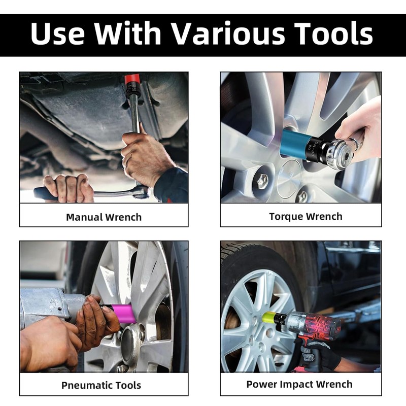 NORTOOLS 1/2-Inch Drive Lug Nut Socket Set, 5pcs Lug Nut