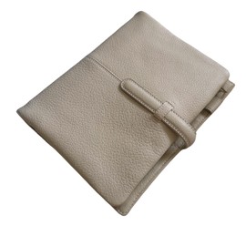 Burxxong A5 Genuine Goatskin Leather Journal Planner,Stalogy Rings Notebook with 30MM Binder Agenda Diary (Cream)