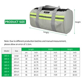 PENGGONG 165-3 16Inch Wear-resistant Maintenance Tool Emergency Storage Bag Multifunctional Portable Tool Bag Large Capacity Thickened Double Oxford Cloth Tool Storage Bag with Night Reflective Strip (Round Bag)