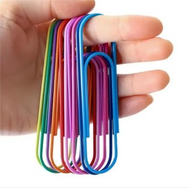 Clips de papel grandes, 50 clips de papel gigantes, multicolores, para organizar documentos de oficina y escuela