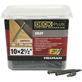 Deck Plus 48440 Gray Star-Drive Composite Deck Screws (#10 x 2-1/2")