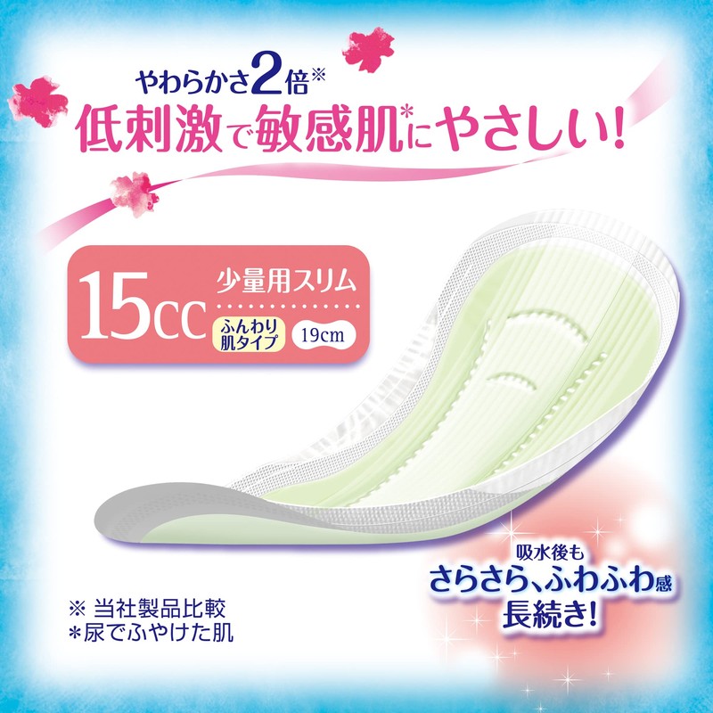 チャームナップ ふんわり肌 女性用 15cc 少量用 無香料 30枚 昼用ナプキンサイズ 19cm【軽い尿もれの方】