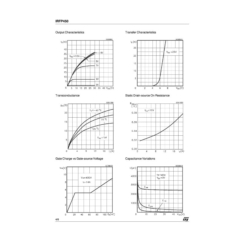 Intersil Power MOSFET - INTERSIL IRFP450 - 500V 14A -