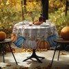 iEvery Autumn Round Table Cloth 150cm, Wipe Clean Pumpkin Thanksgiving