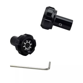 Mustang UPR Black Headlight Knob with Bulb Logo Fits ALL 94-04 Mustang GT Cobra Bullitt