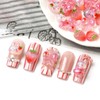 Nail Bow Charm - 100X 3D Bunny Strawberry Nail Charm,Manicure
