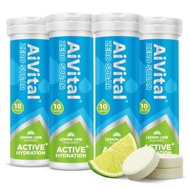 AiVital™ Sugar Free Electrolyte Tablets, Essential Electrolytes with BCAA and Selenium for Active Hydration-No Sugar, Keto Friendly, Vegan and Non-GMO, 40 Servings