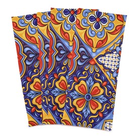 STAYTOP - Juego de 6 toallas de cocina con diseño de azulejos de cerámica mexicanos, supersuaves y fuertes, paños de cocina, paños de cocina, toallas decorativas de 71 x 45 cm