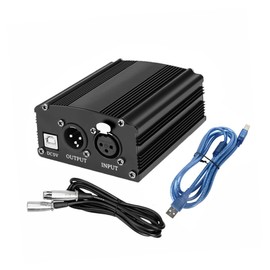 VICASKY 5v Dc Power Supply for Condenser Microphones USB Input Low-Pass Filter and Soft-Start Function for Studio Recording and Broadcasting Black