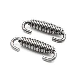 sourcing map 2 Piece Motorcycle Stainless Steel Silencer Exhaust Pipe Spring 55 mm for Motorcycle Scooter Silver