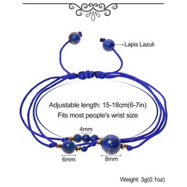 Xfoxstal Layered Bracelets for Women Trendy Spiritual Crystal and Stones Boho Surfer Friendship Bracelets Good Luck Love Jewelry (Lapis Lazuli)