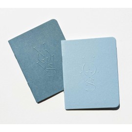 SOLE PAPER CO. Embossed Vow Books, His & Her Unisex, Vow Renwal, Bride & Groom, Wedding Vow Books, Couples Books, Hand Crafted Modern Books (Blue)