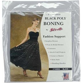 Covered Poly Boning 1.3cm Wide 3 Yards-black