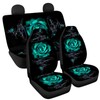 Howilath Teal Green Rose 4 Pieces Car Seat Covers Full