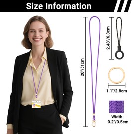 Segus Lanyard Purple, 1 Pieza Cuelga Llaves Cuello, Cinta Cuello Llaves con Hebillas Giratorias Metálicas, Lanyard Enfermera