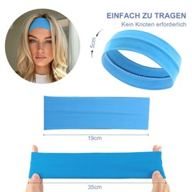 Pack of 5 Women's Hair Bands, Women's Headband for Running, Cycling, Yoga, Fitness, Trendy Women's Headbands, Elastic Hair Bands for Women (Blue, Beige, Purple, Fuchsia, Orange)