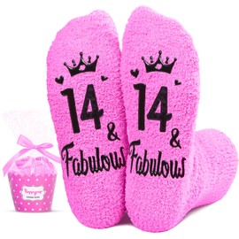 HAPPYPOP 14th Birthday Gifts Ideas Socks - 14 Year Old Birthday Presents for Girls, Happy Birthday Socks for 14 Year Olds