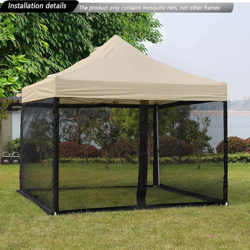 10x10 Gazebo Replacement Mosquito Netting for Pop-Up Canopy Tent, Sidewall