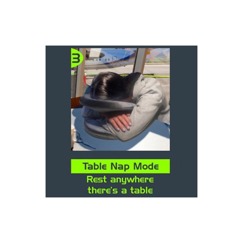 FaceCradle Adjustable Travel Pillow, Multiple Uses and Modes, Ergonomic, Black