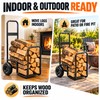 Heavy Duty Firewood Log Cart with Wheels, 250 lb Capacity