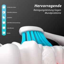 Lächen Replacement Brush Head, Super Soft Bristles, Suitable for People with Sensitive Oral Cavities, S095 White, Pack of 4