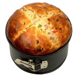 MGE - Backform für Pannetone - Runde Kuchenform - Springform mit Antihaftbeschichtung - Karbonstahl - Set von 2 - Ø 16,5 und 12,5 cm - Schwarz