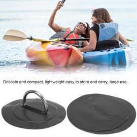 Pack of 2 Marine Fixed Buckle Paddle Board D-Ring Kayak D-Ring Pad Inflatable Boat D-Ring Patch with Bungee Cord for Marine Kayak (Black)