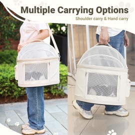 Acesolid Round Pet Carrier for Small & Medium Cats - Travel Carrier for Pets up to 22 lbs, Allows Pets to Turn and Move Easily, Ideal for Car Travel, Lightweight and Comfortable Design