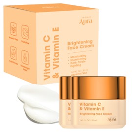 Radiant Aura Vitamin C & E Face Cream – Korean Anti-Aging Moisturizer for Deep Hydration – Daily Formula for Dry Skin, Helps Smooth Fine Lines & Supports Skin Barrier – 1.67 oz / 50 ml