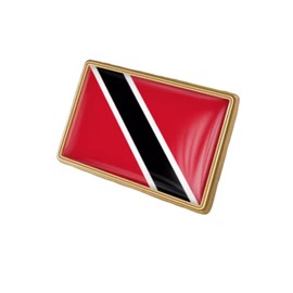 vmcoatdu Trinidad and Tobago Flag Rectangle Pin Badge International Travel Brooch Metal Alloy Souvenir Pin for Hat Clothes Backpack (Trinidad and Tobago)