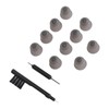 10pcs Black Silicone Double Layer Closed Domes Ear Tips with
