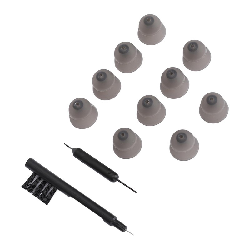 10pcs Black Silicone Double Layer Closed Domes Ear Tips with