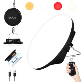 IODOO 16500mAh 60W Rechargeable Camping Light with Remote 3000LM 2700/4000/6500K LED Camping Lantern Portable IP65 Waterproof Tent Lights Power Failure Emergency Survival Kits for Fathers Day Gift