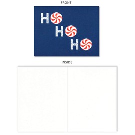Ho Ho Ho Peppermint Candy Christmas Card (4.25" X 5.5") by Nerdy Words