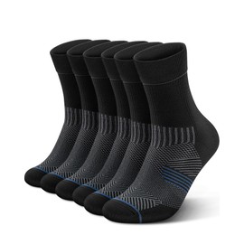 PAPLUS Compression Running Sock for Men and Women 3 Pairs, Cushioned Athletic Crew Socks with Arch Support