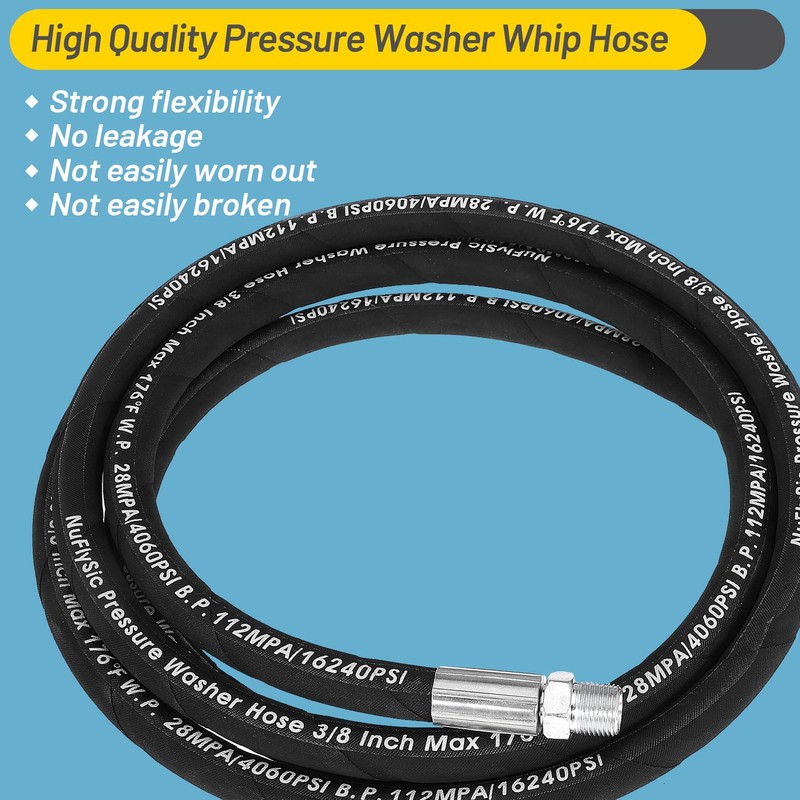 NuFlySic Pressure Washer Whip Hose Power Washer Jumper Hose for