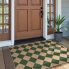 Lahome Checkered Outdoor Patio Easy Jute Rug, 3x5 Dark Green