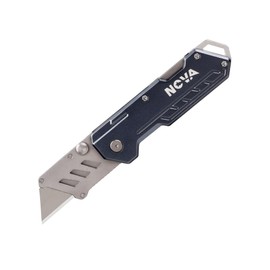 Nova Folding Utility Knife with 10 Extra Utility Blades, Safety Lock and Belt Clip for Durable Box Cutter, Quick Change Blades (Blue)