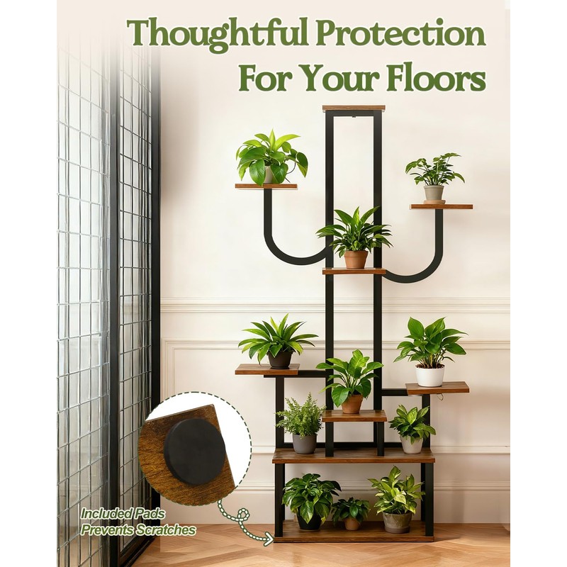 joyhalo 9 Tier 65" Tall Indoor Plant Stand with Grow