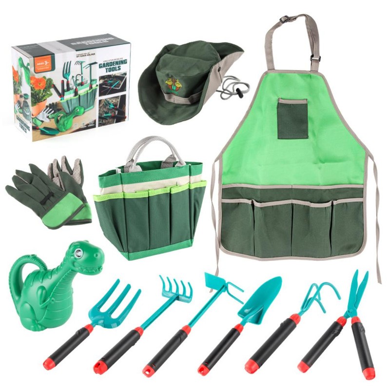 11Pcs Kids Gardening Tools Set Includes Tote Bag Spade Rake