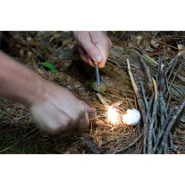 Exotac fireROD Ferrocerium Firestarter with Replaceable 5/16 in. Diameter Waterproof Ferro Rod Striker and Tinder Capsule Compartment with Included quickLIGHT Tabs, Works with Most Bushcrafting Knives